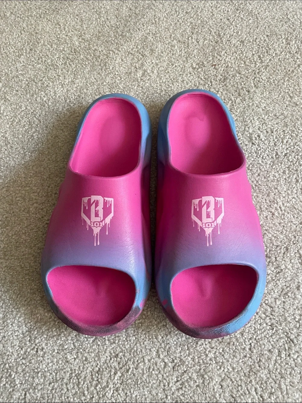 Baseball Lifestyle 101 Kids Pink & Blue Slide Sandals